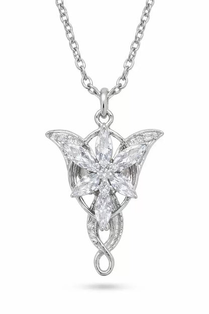 Kolye Gümüş Kaplama Evenstar Akşam Yıldızı Arwen Tasarım Kadın Zirkon Taşlı Zincirli