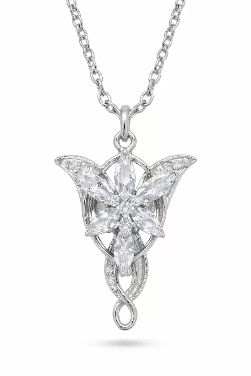 Kolye Gümüş Kaplama Evenstar Akşam Yıldızı Arwen Tasarım Kadın Zirkon Taşlı Zincirli