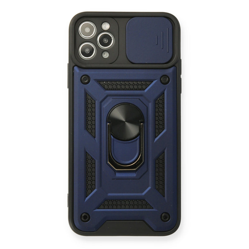 iPhone 11 Pro Kılıf Pars Lens Yüzüklü Silikon - Lacivert