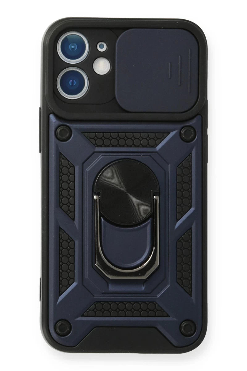 iPhone 11 Kılıf Pars Lens Yüzüklü Silikon - Lacivert