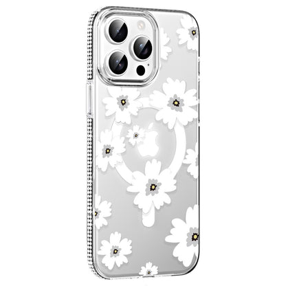 iPhone 15 Pro Max Floral Magsafe Kapak - Beyaz