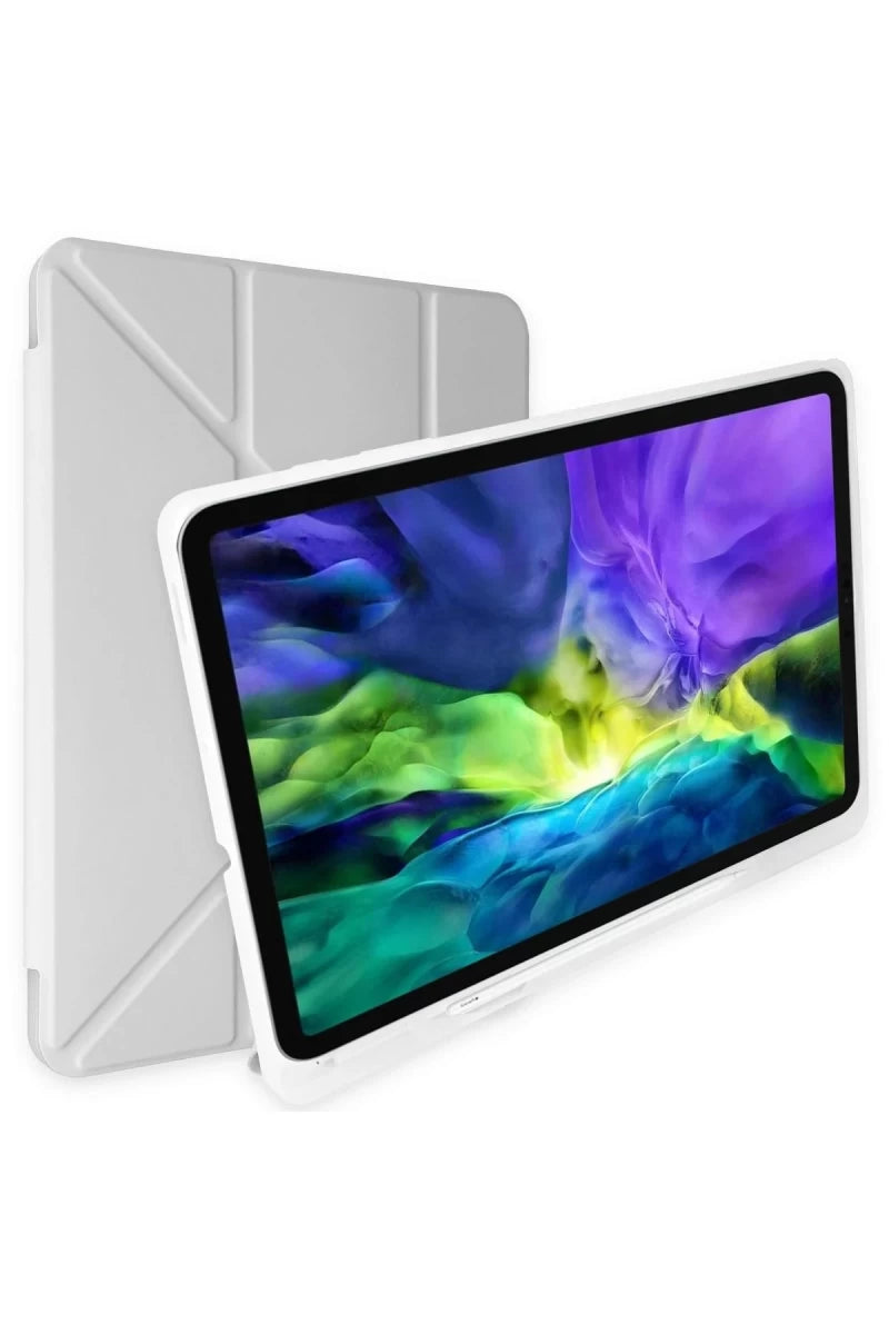 Galaxy P610 Tab S6 Lite 10.4 Kılıf Kalemlikli Mars Tablet Kılıfı - Gri