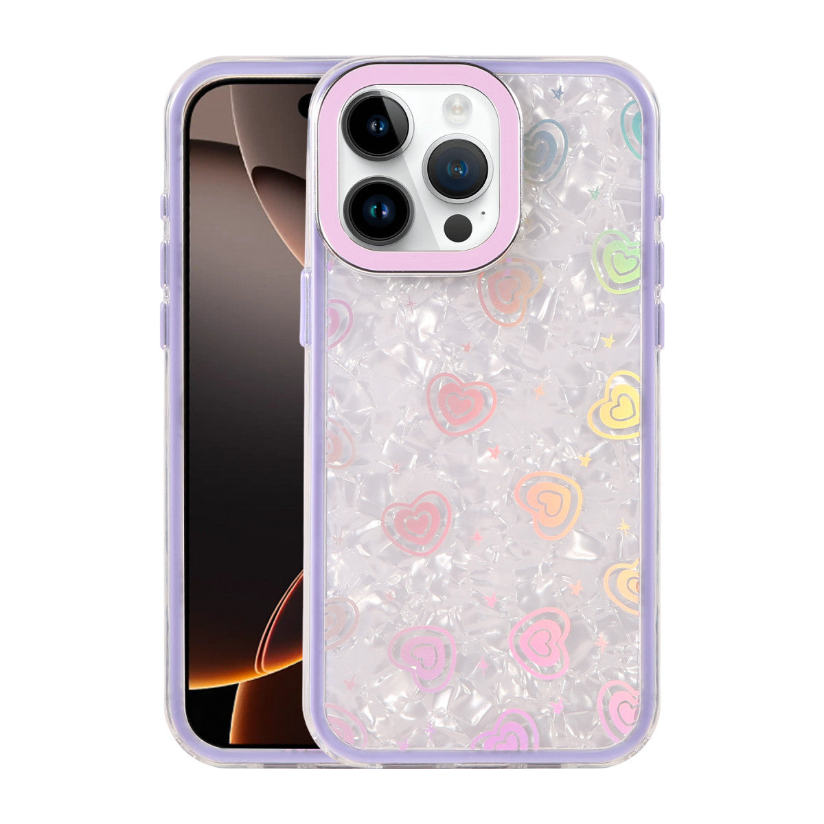 iPhone 15 Pro Lumi Desenli Kapak - Mor