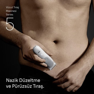 Su Geçirmez Vücut Tıraş Makinesi, 6 Aksesuar ile Kullanıma Hazır