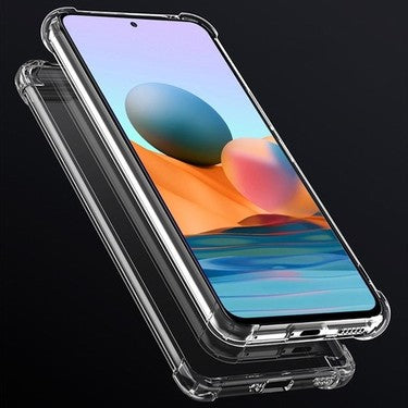 Case 4U Xiaomi Redmi Note 10 Pro Kılıf Darbe Emici Köşe Korumalı Anti Shock Şeffaf Silikon Şeffaf
