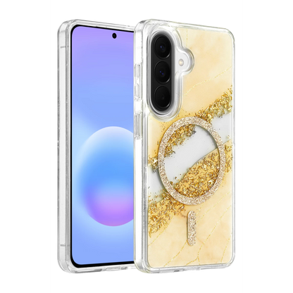 Onegif Galaxy A56 Lotus Simli Magsafe Kapak - Gümüş