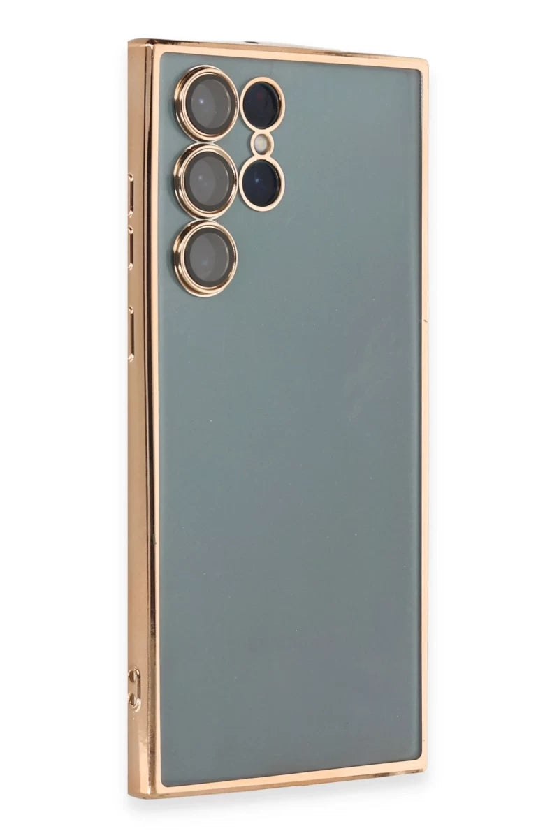 Galaxy S22 Ultra Kılıf Razer Lensli Silikon - Gold