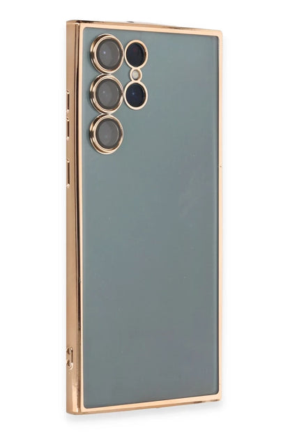 Galaxy S22 Ultra Kılıf Razer Lensli Silikon - Gold