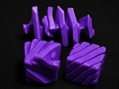 3D Baskı Fidget Puzzle Küp - Hareketli Dönüşebilen Stres Giderici Zeka Oyuncağı, Masaüstü Fidget Küp-Mor