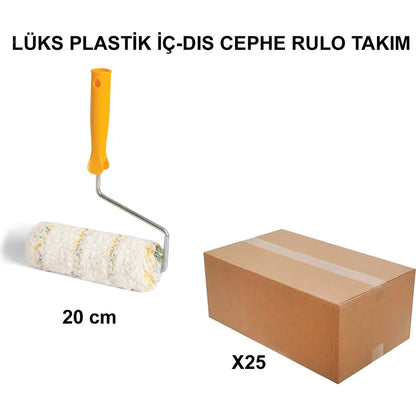 Plastik iç-dış cephe rulo takımı, 20 cm, 25 adet