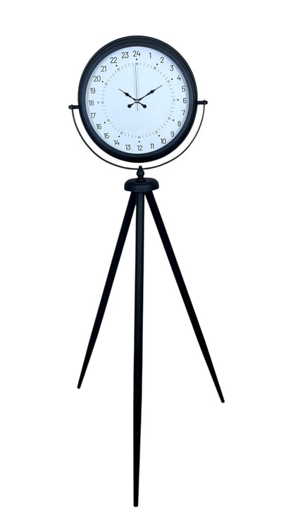 Siyah 24 Saat Göstergeli Özel Tasarım Tripod Ayaklı Saat