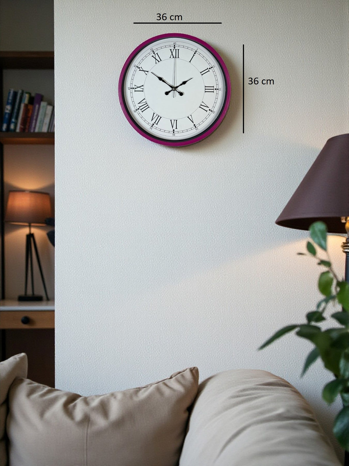 36 Cm Pembe Roma Rakamlı Duvar Saati