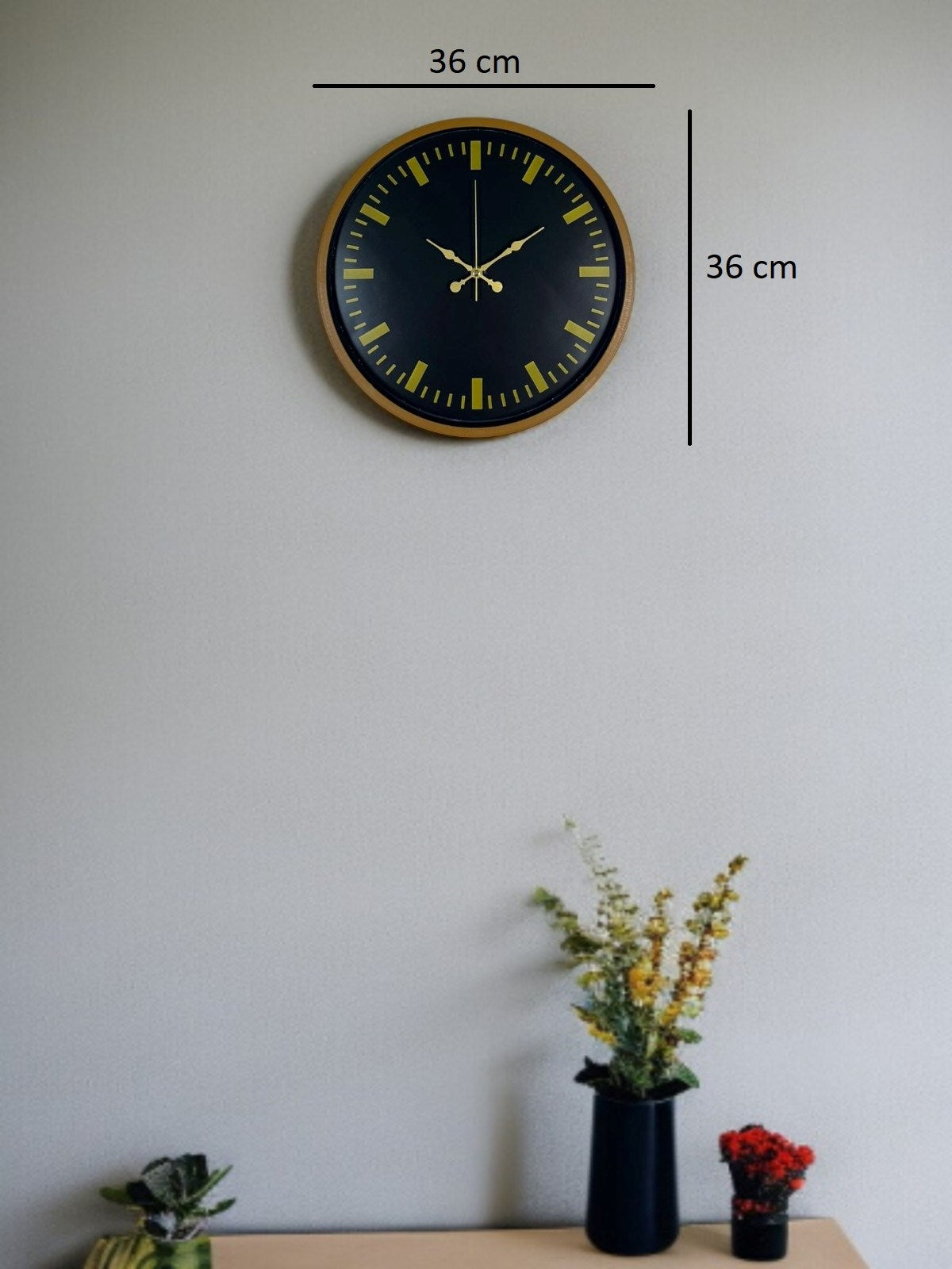 36 Cm Kahverengi Modern Duvar Saati