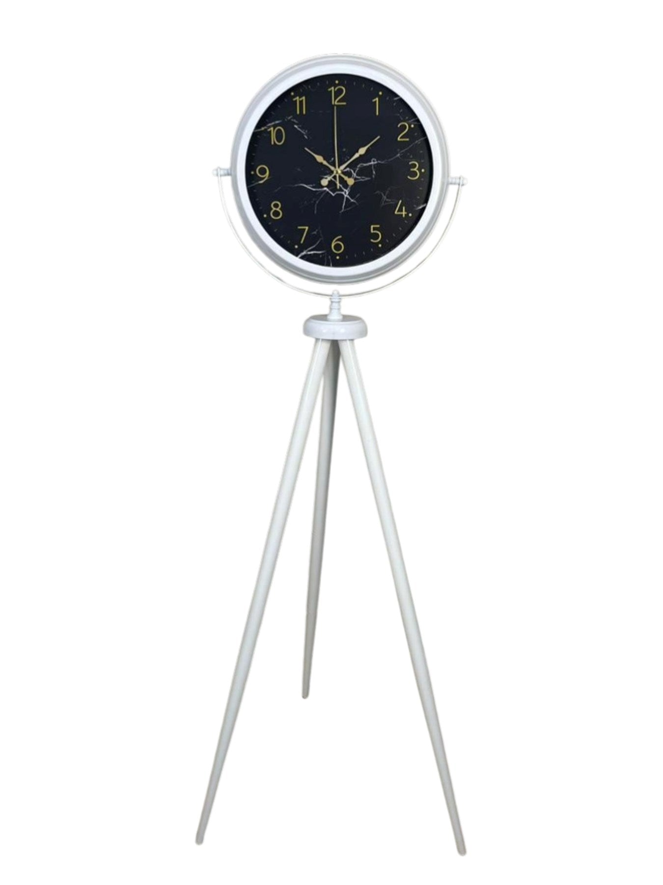 Premium Mermer Desenli Tripod Ayaklı Saat