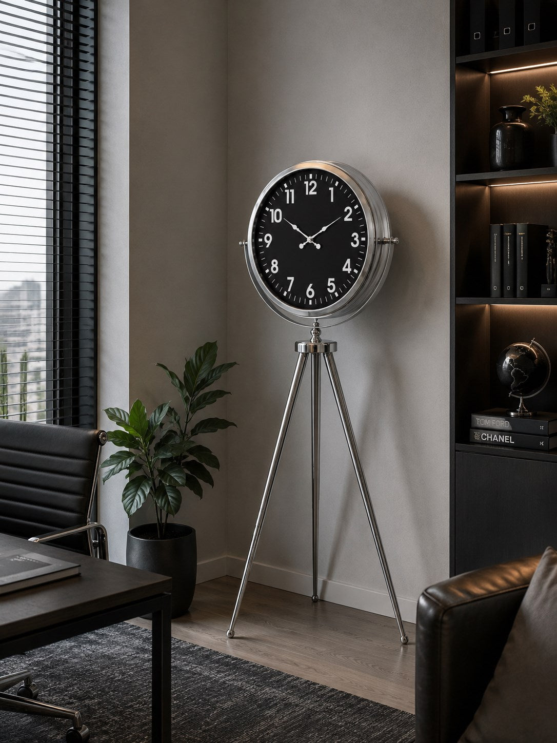 Krom Regal Sılver 150 x 45 Cm Metal Duvar Saati