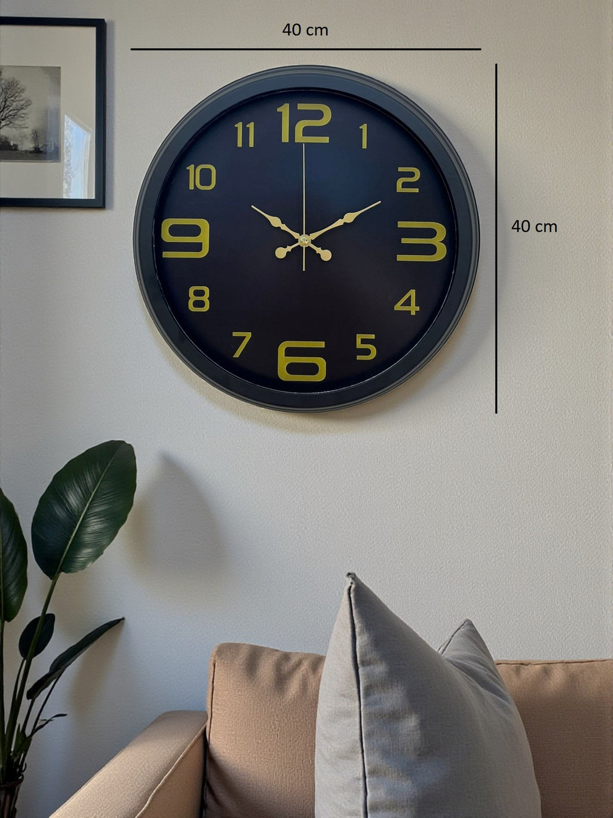 Prime Black 40 cm Metal Modern Tasarım Duvar Saati