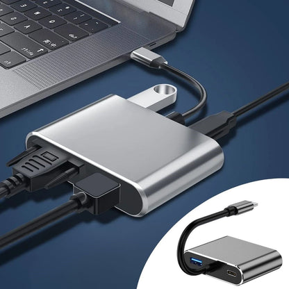 Markasız - USB Hub Çoklayıcı - 4’ü 1 Arada Type-C to Hub Dönüştürücü Adaptör Modern cihazlar için tek