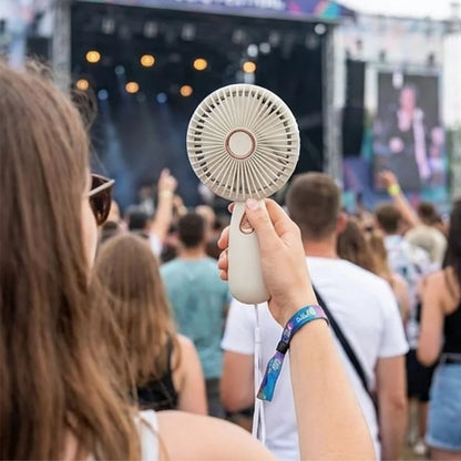 BUFFER® 3 Kademeli Çanta Tipi El Fanı – Taşınabilir Mini Serinletici Silikon Askılı Fan ZB103