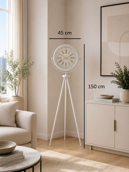 Royal White Gold Roma Rakam Tripod Ayaklı Saat