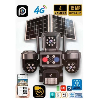4G ÇİFT SOLAR AOV E-SİM ÖZELLİKLİ 4 KAMERALI KABLOSUZ GÜVENLİK KAMERASI BS-220GS