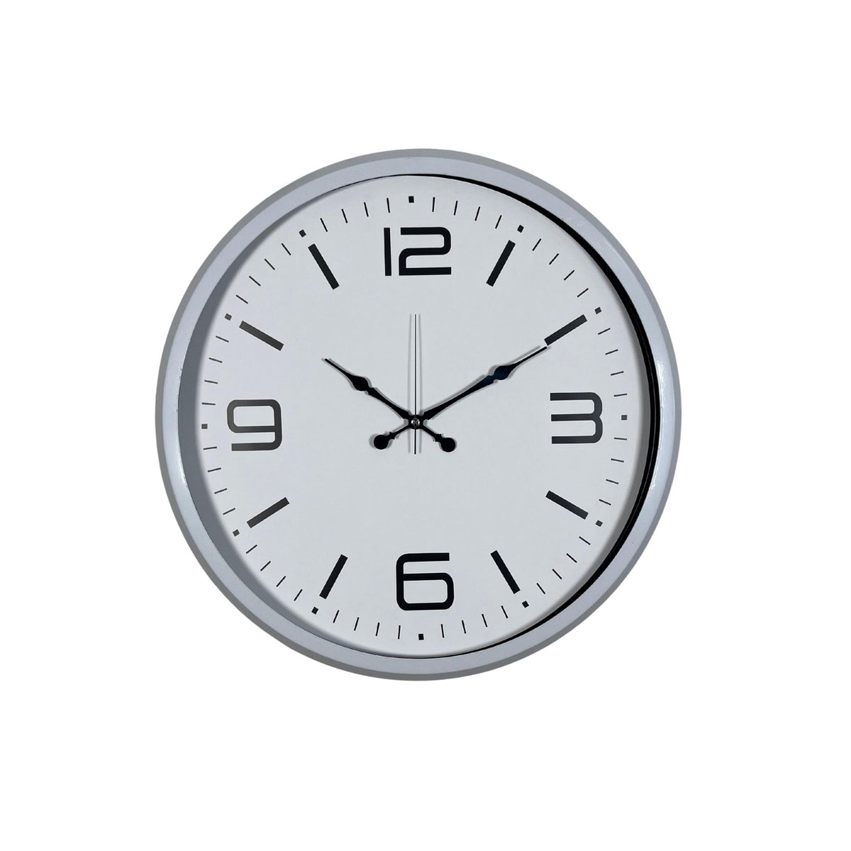 Beyaz Modern Prestij 52 Cm Metal Duvar Saati