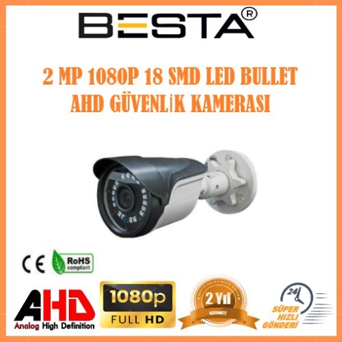 2 MP Ahd 1080P Gece Görüşlü 5 Kameralı Güvenlik Sistemi