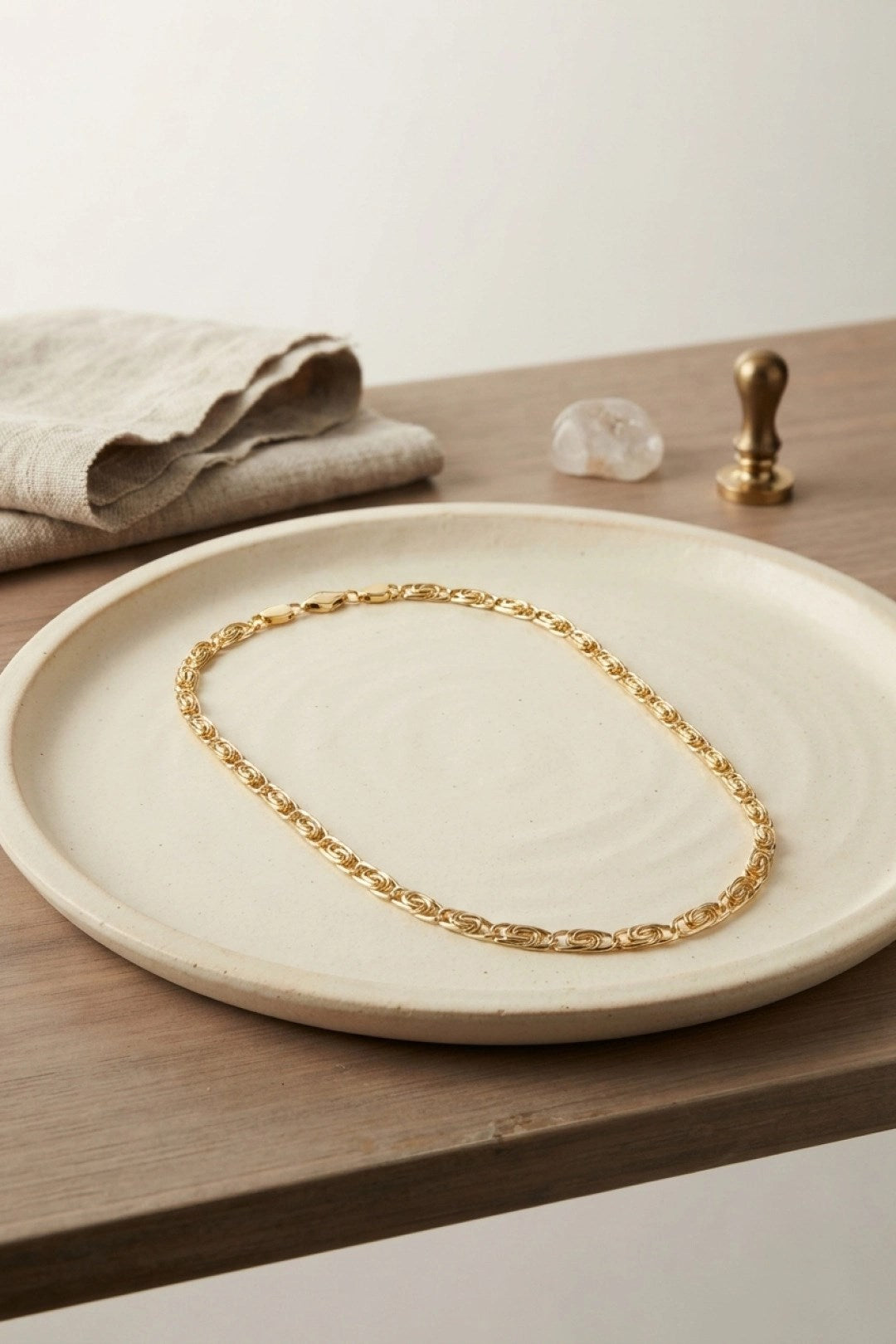 CM Yay Model Gold Renk 50 cm Kadın Kolye