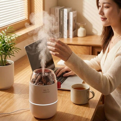 Ahşap Odun Ateşi Tasarımlı 280 Ml Ultrasonik Hava Nemlendirici & Aroma Difüzör – Soğuk Buhar Makinesi, Led Işıklı, Ortam Nemlendirici (5643)