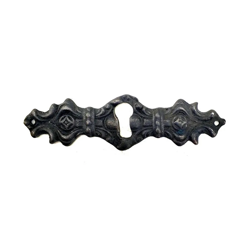Antika Tarz Dekoratif Pirinç Anahtar Ağızlığı - 28x104mm, Oksit