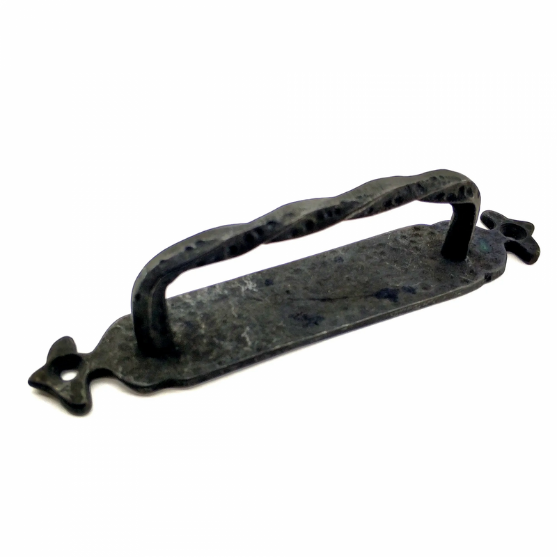 Antika Tarz Dekoratif Pirinç Burgulu Çekme Kol - 205x33 Mm, Oksit