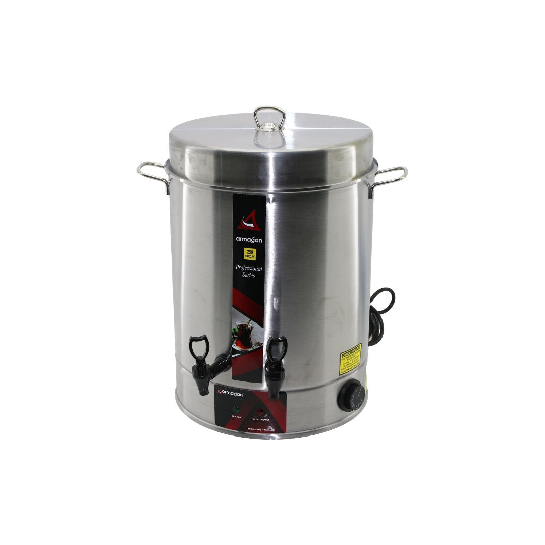 ARMAĞAN 250 BARDAK ÇAY OTOMATI ELEKTRİKLİ SEMAVER ÇAY MAKİNESİ ÇİFT MUSLUK 2500W (5643)