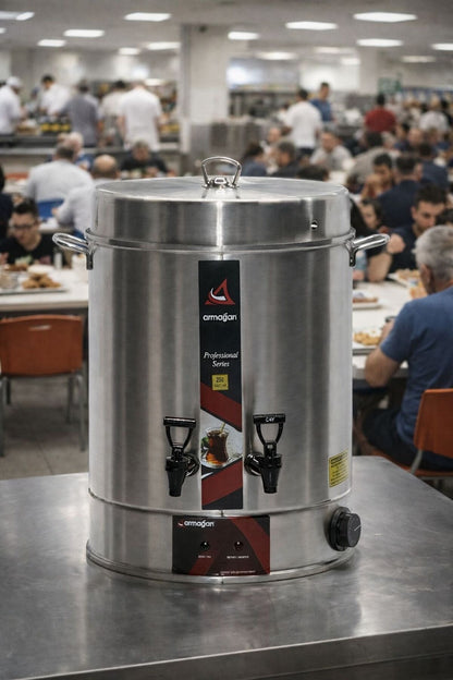 ARMAĞAN 250 BARDAK ÇAY OTOMATI ELEKTRİKLİ SEMAVER ÇAY MAKİNESİ ÇİFT MUSLUK 2500W (5643)