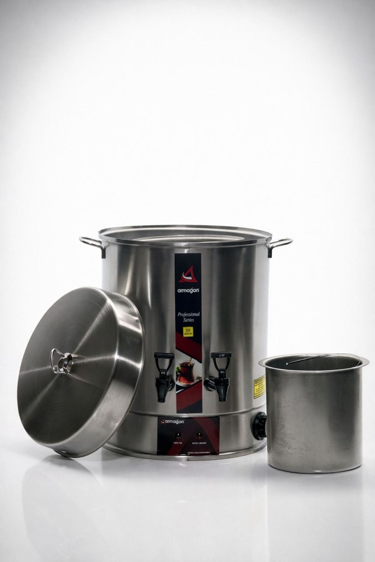 ARMAĞAN 250 BARDAK ÇAY OTOMATI ELEKTRİKLİ SEMAVER ÇAY MAKİNESİ ÇİFT MUSLUK 2500W (5643)