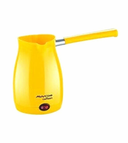 AWOX CAFFEEN SARI ELEKTRİKLİ CEZVE TÜRK KAHVESİ MAKİNESİ PLASTİK ÇİFT AĞIZ 0.4LT - 5 FİNCAN 1000W (5643)