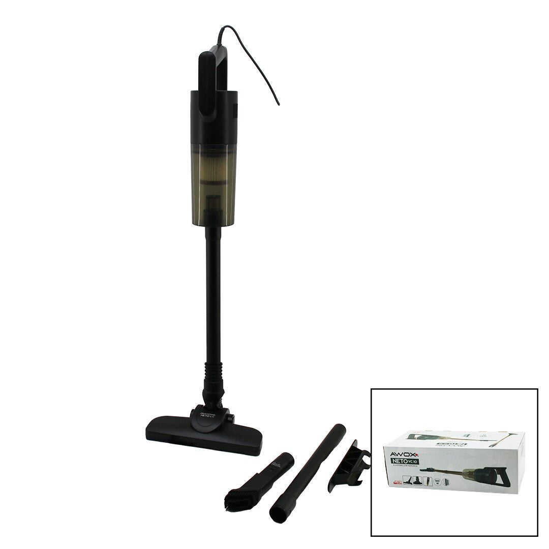 AWOX NETO VC-10 SİYAH METAL SAPLI DİK ELEKTRİKLİ SÜPÜRGE 500W 5MT KABLOSAP=75+35=110CMHEPA FİLTRE (5643)