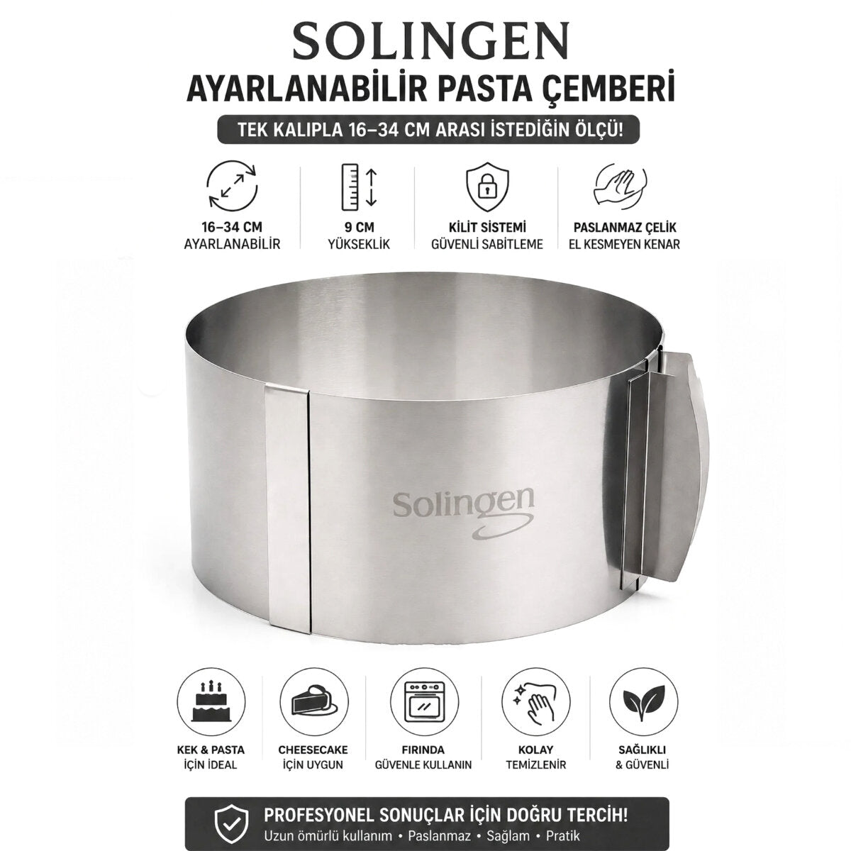 AYARLANABİLİR METAL KEK KALIP 16-34CM (5643)