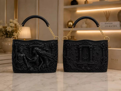 Olympus Noir Antik Dönem 3d Tasarım Omuz Çantası Siyah
