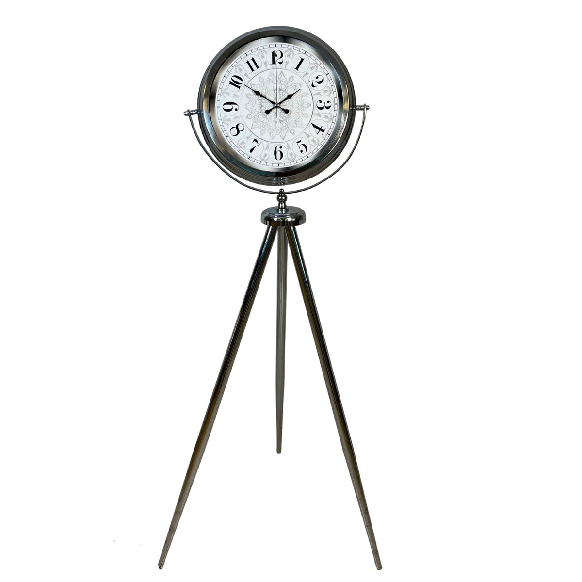 Krom Saltanat 150 x 45 Cm Metal Tripod Ayaklı Saat