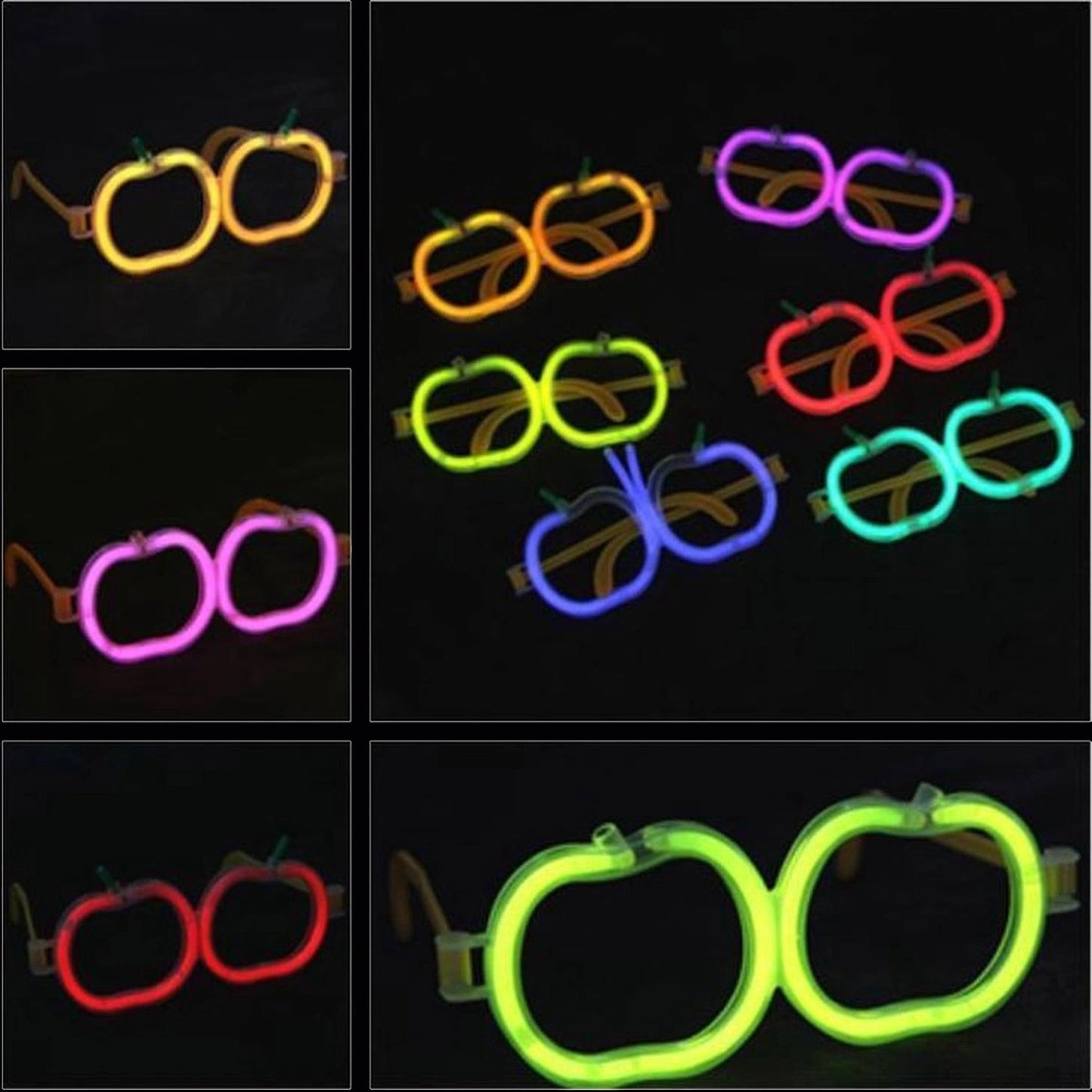 Glow Elma Gözlük - Glow Partisi Gözlüğü - Glow Gözlük 12 Adet