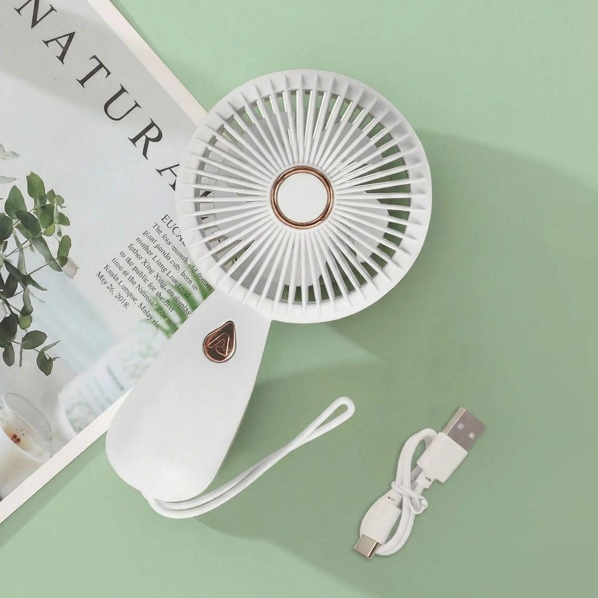 BUFFER® 3 Kademeli Çanta Tipi El Fanı – Taşınabilir Mini Serinletici Silikon Askılı Fan ZB103
