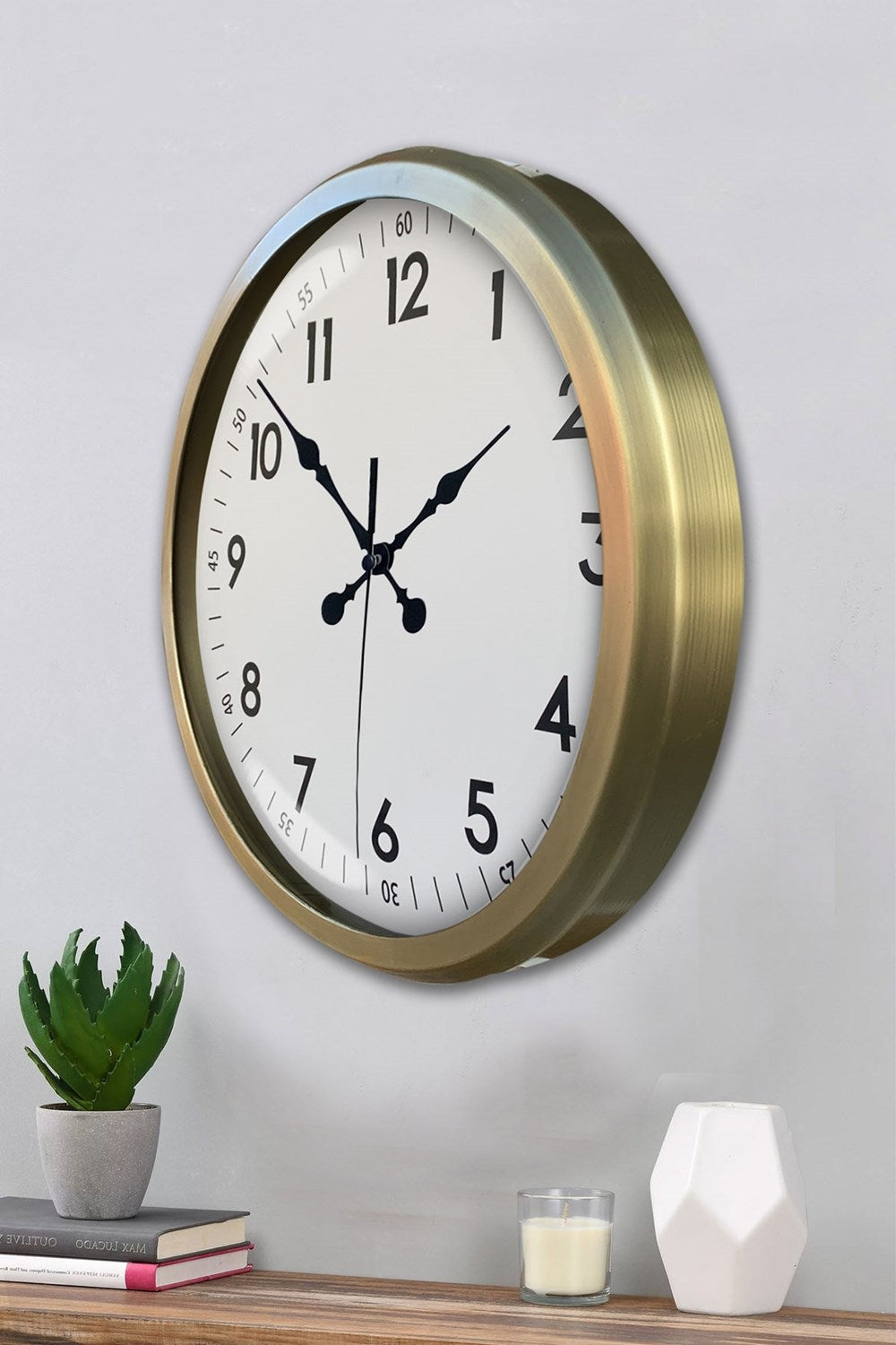 52 cm Eskitme Metal Dekoratif Duvar Saati