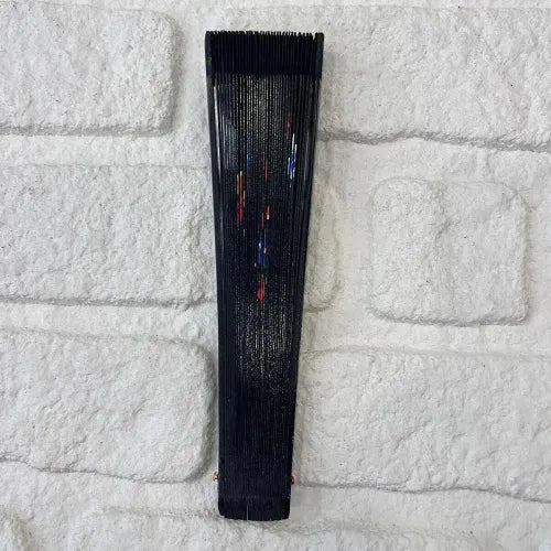 Bambu Çift Taraflı Siyah Yelpaze 12'li Paket