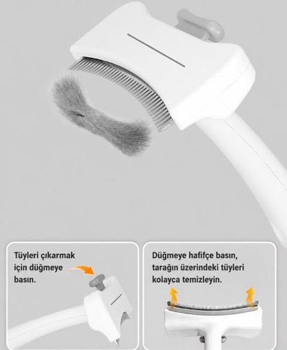 Basmalı Metal Uçlu Evcil Hayvan Tüy Toplama Tarağı CM-586 (5643)