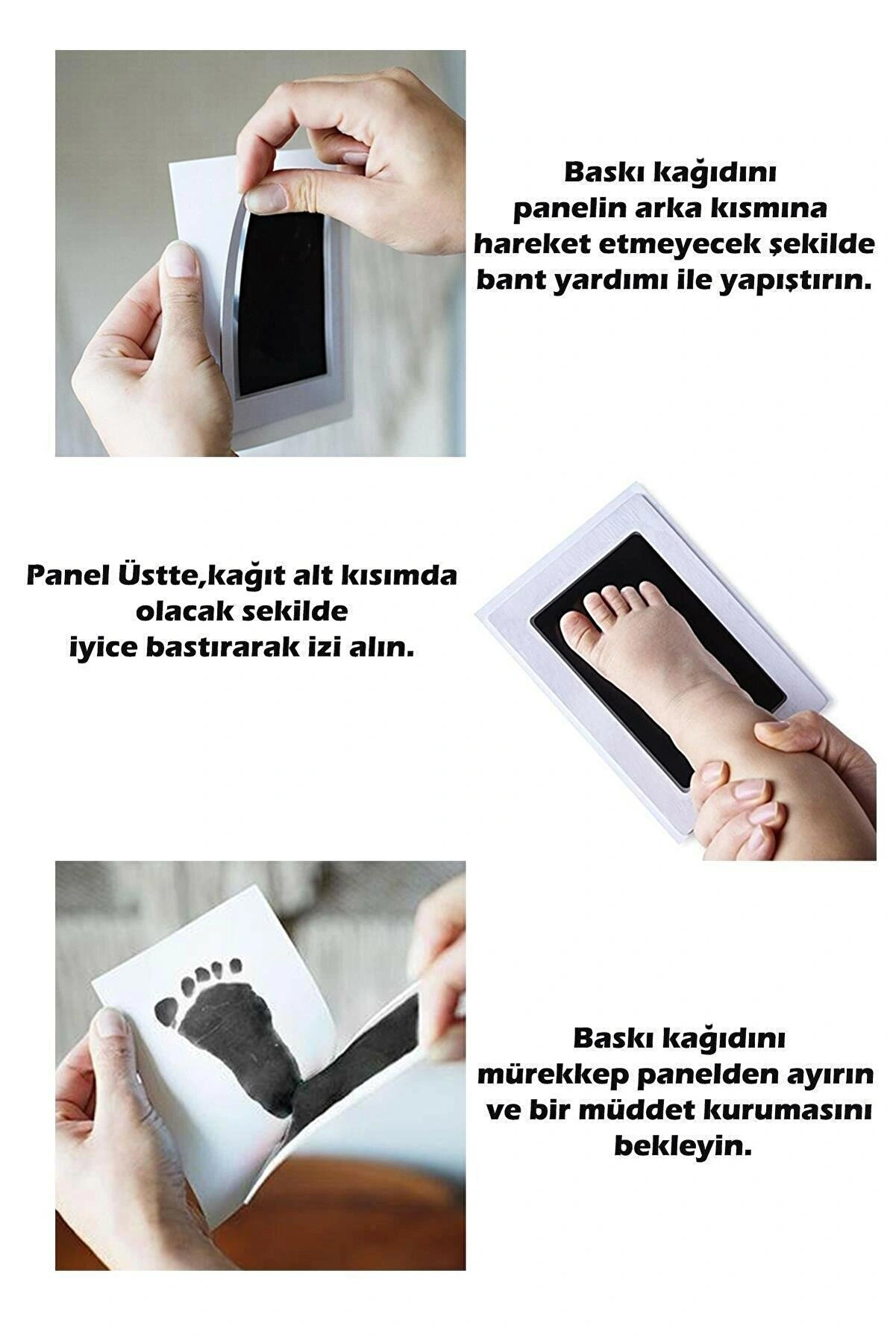 Bebek El Ayak Izi Fotoğraf Çerçevesi El Ayak İzi Kalıbı Seti