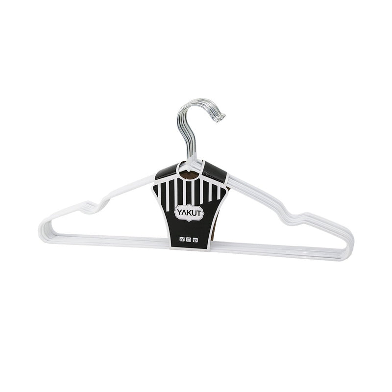 BEYAZ 10PCS SİLİKON KAPLAMALI METAL ELBİSE ASKISI 40CM (5643)