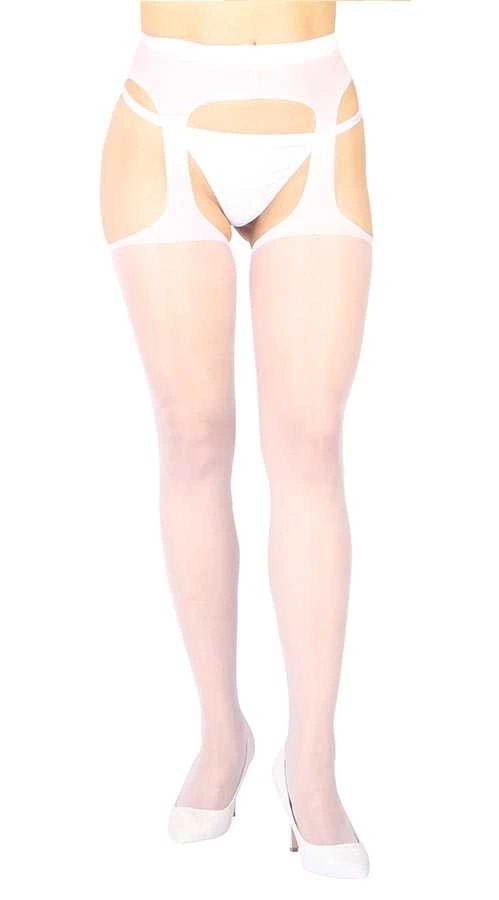 Beyaz Özel Bölgesi Açık Fantazi Külotlu Çorap TM1054 - Beyaz / XS