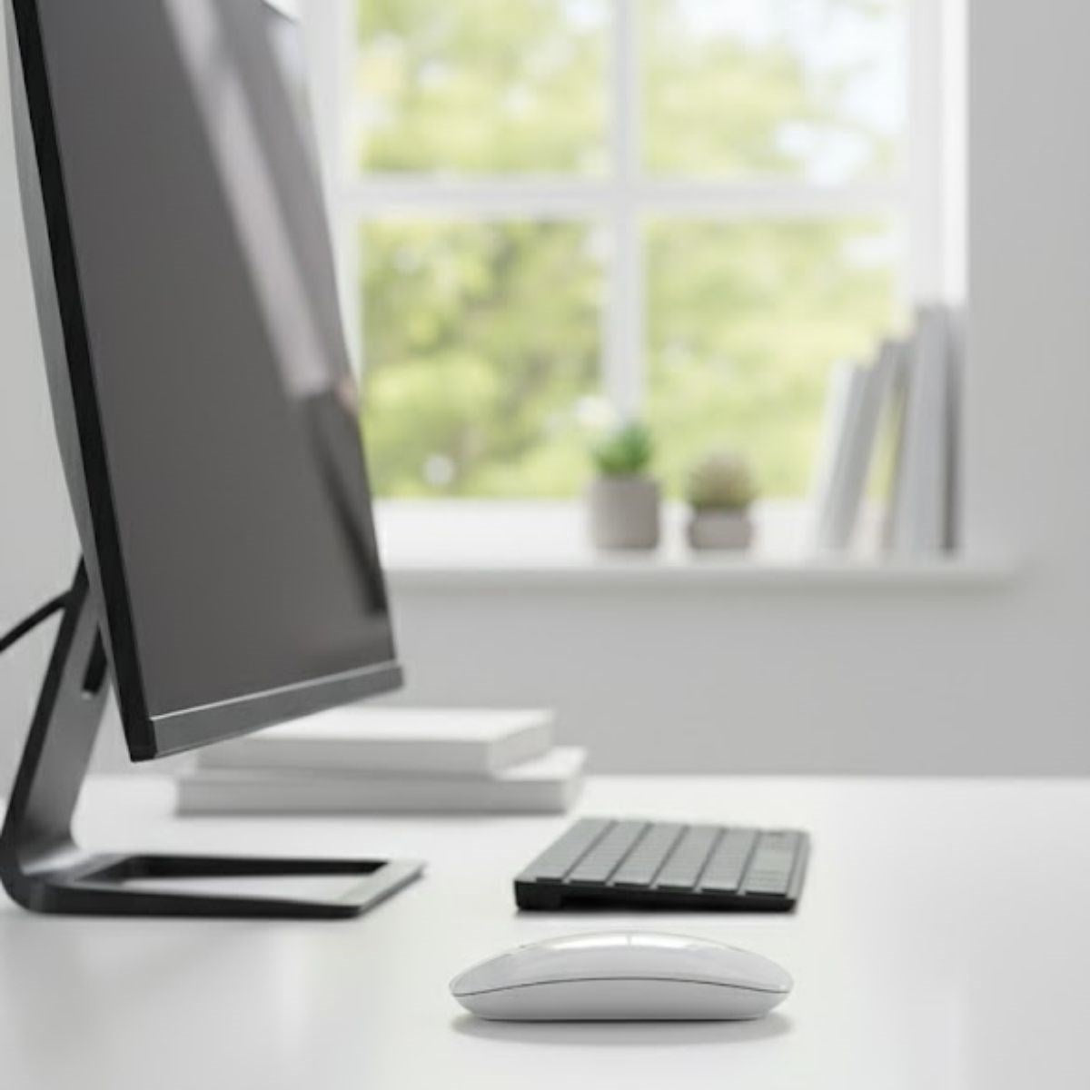 Beyaz Renkli Ergonomik Sessiz Kablosuz Mouse – USB Alıcılı, Ofis ve Oyun İçin Konforlu Bilgisayar Faresi MS6310 (5643)