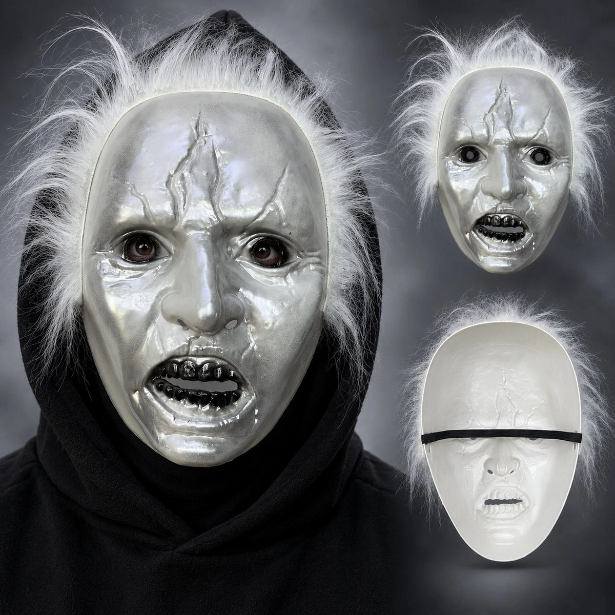 Beyaz Saçlı Michael Myers Plastik Karakter Maskesi