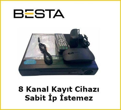 2Mp Ahd 1080P Gece Görüşlü 8 Kameralı Dome Güvenlik Sistemi (1TB HDD)