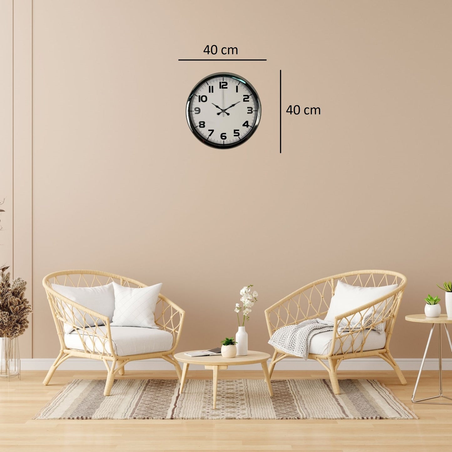 Krom Prime 40 Cm Metal Duvar Saati